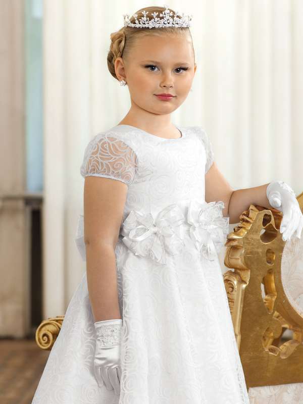 Платье праздничное для девочек, Perlitta PSA021202 белый